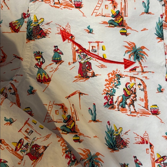 Cruel Demin Mexican Print Button Down Shirt - Picture 3 of 4